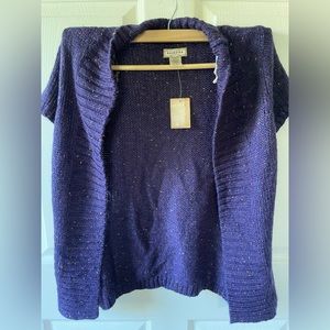 Purple short-sleeve cardigan
